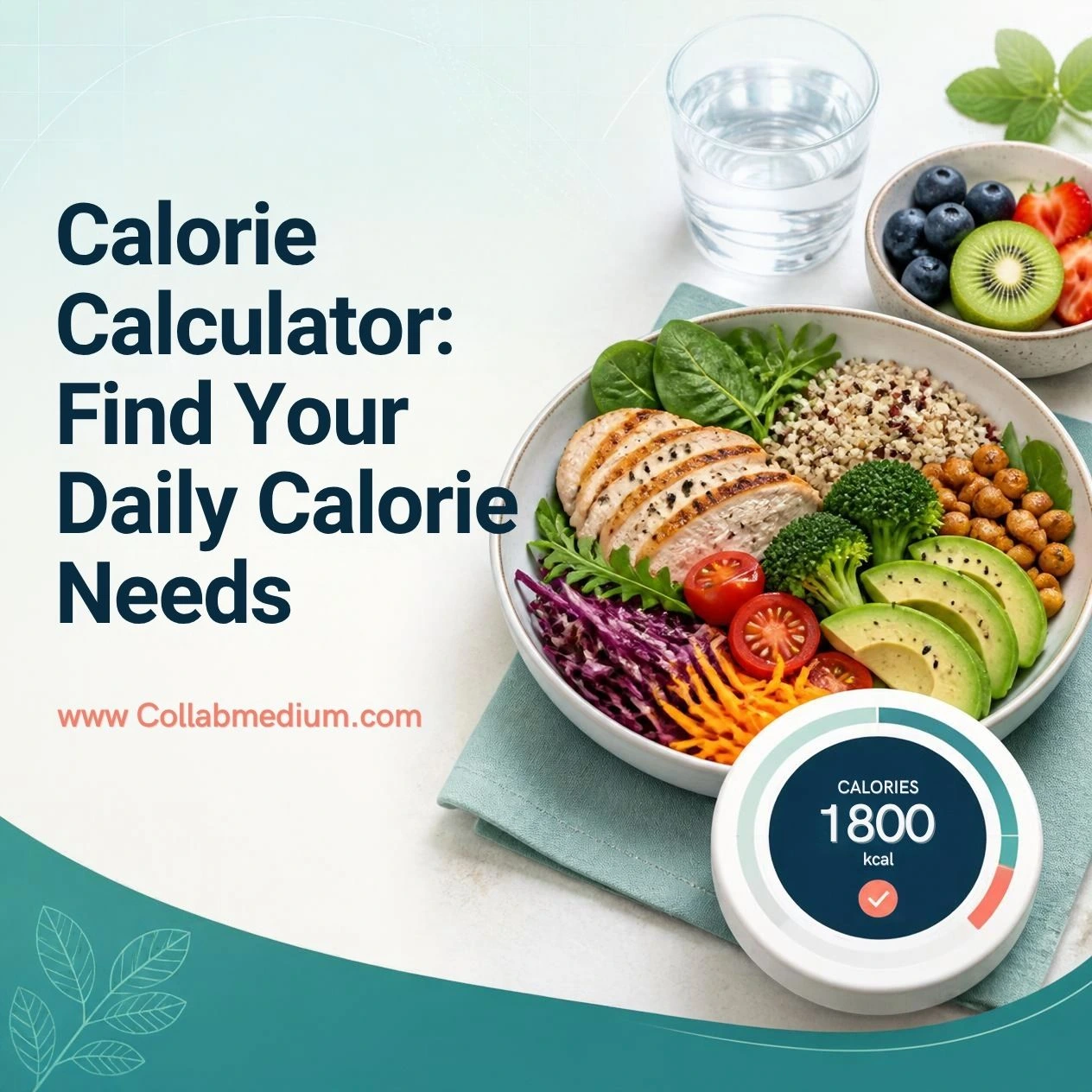 Calorie calculator interface for estimating daily calorie needs based on personal metrics