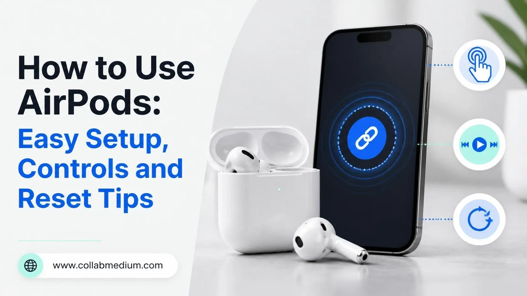 Person learning how to use AirPods by pairing them with an iPhone